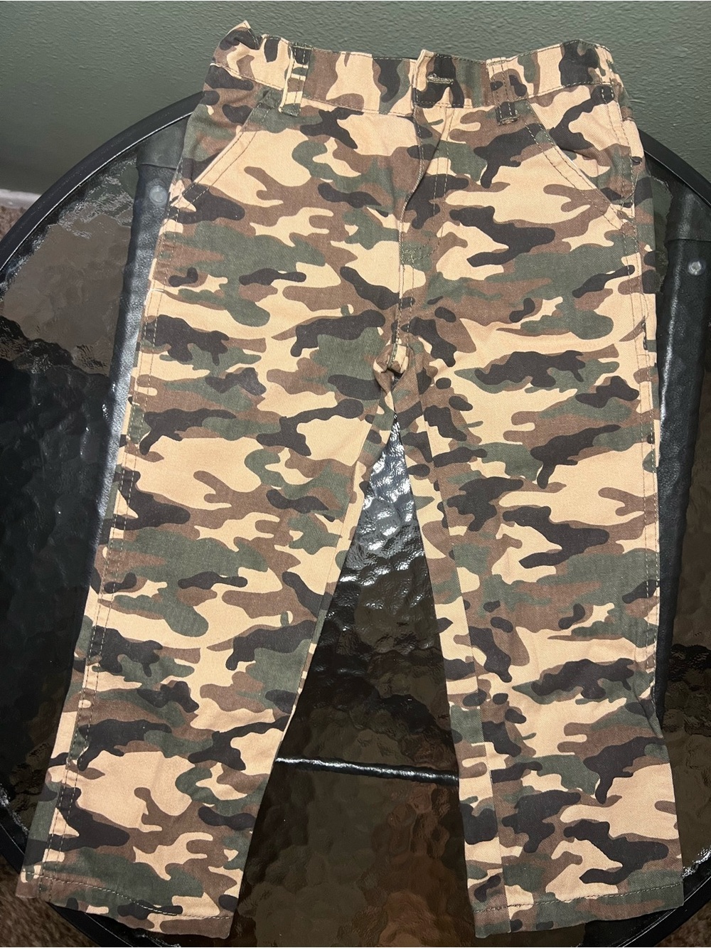 Kids Camo Pull-On Pants - Brown & Green 100% Cotton Size 3T